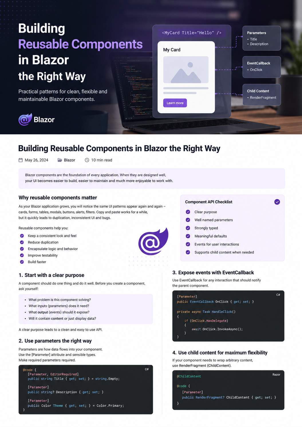 Building Reusable Components in Blazor the Right Way